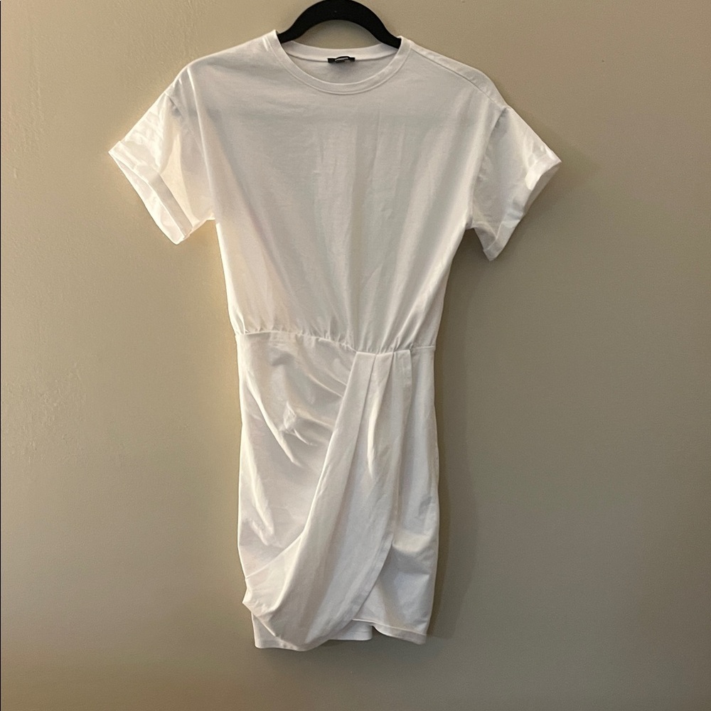 Express White Draped Mini Dress